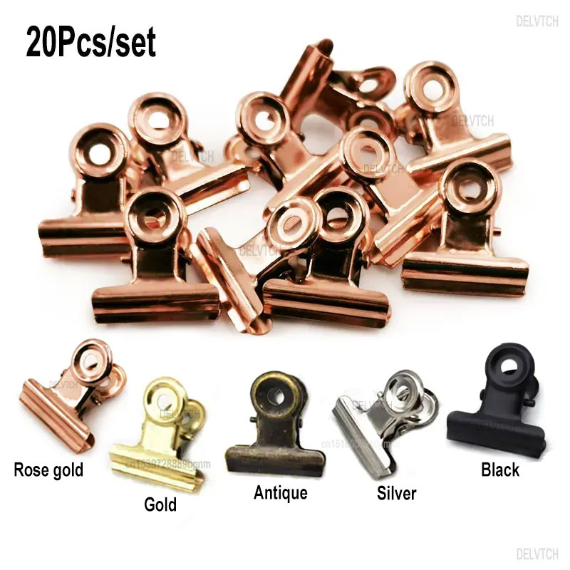 Binder Clip Assorted - 20 pçs/set 21mm * 23mm clipes