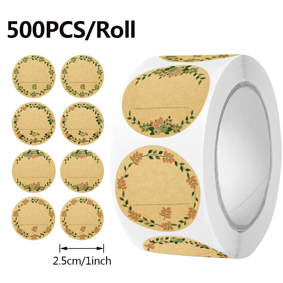 Sticker Label Roll - JCAC 500pcs/rola Etiquetas de Papel Kraft