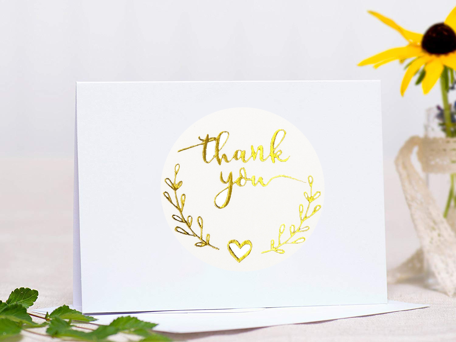Adesivos dourados de agradecim - Stationery Supply Business avaliação e preço