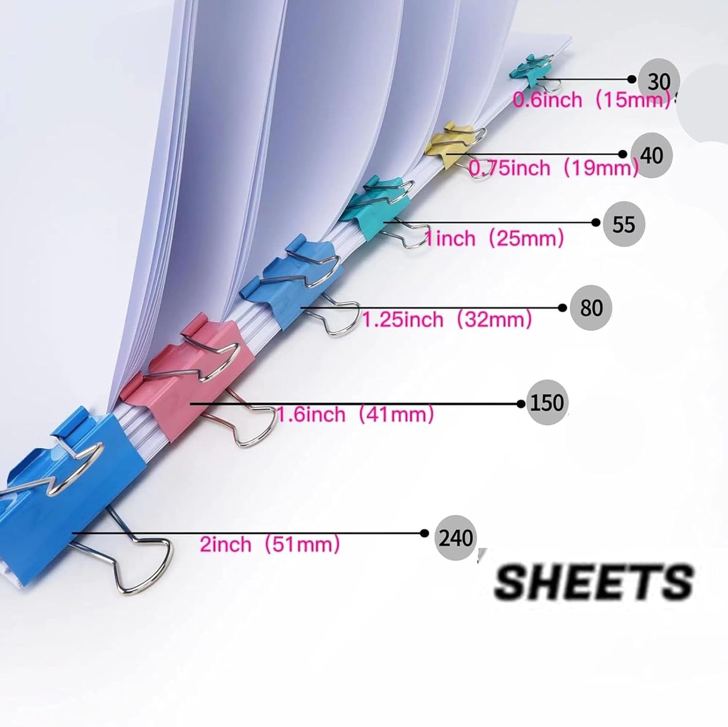 Clipes Dobráveis, 40 Clipes de - Binder Clip Assorted avaliação e preço