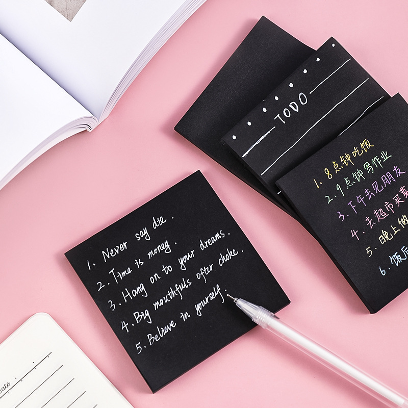 Blocos de Notas Adesivas Preta - Office Stationery Supply List avaliação e preço